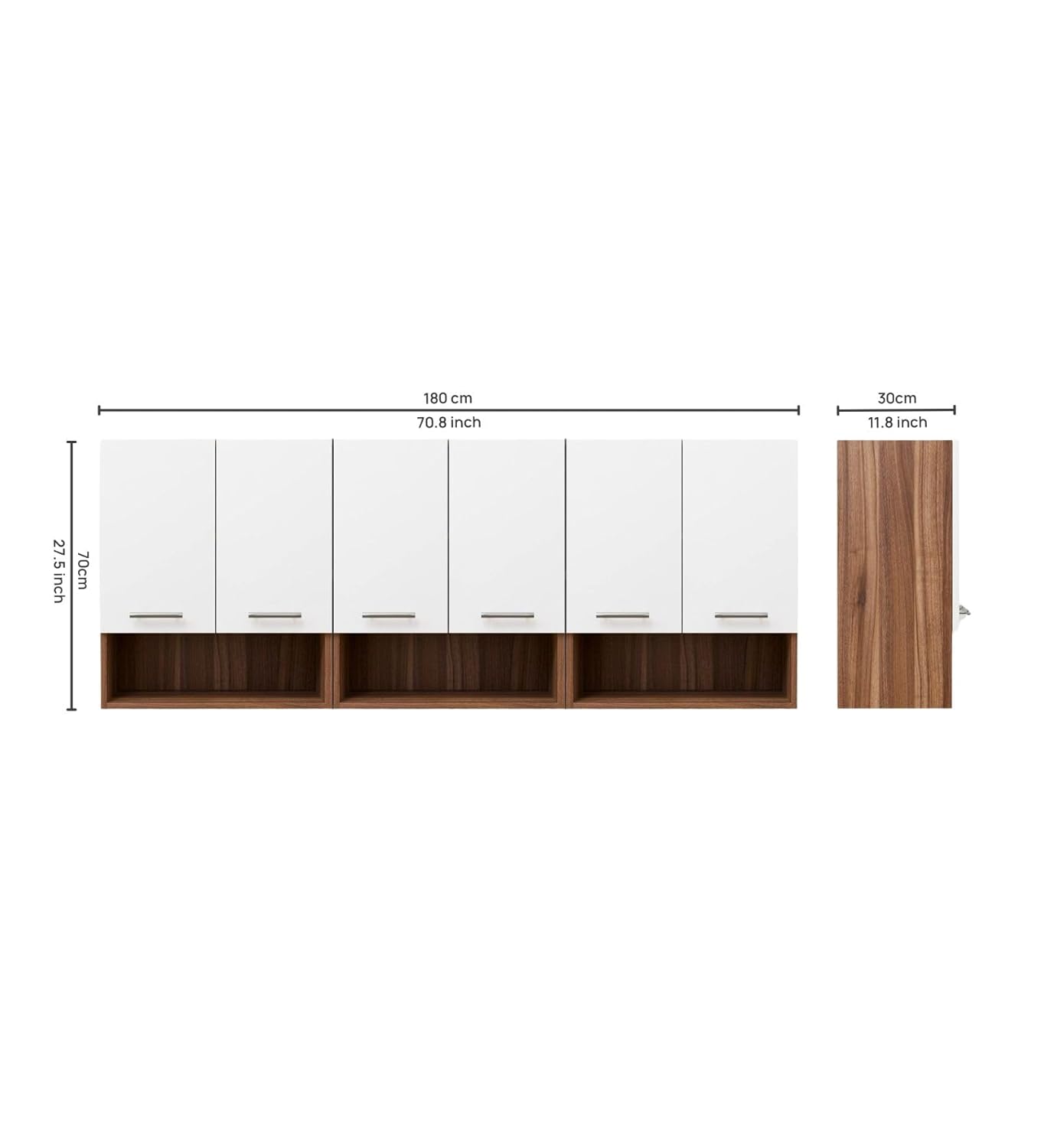 6 Door Wall Mounted Kitchen Cabinet (Engineered Wood – Modern Design)