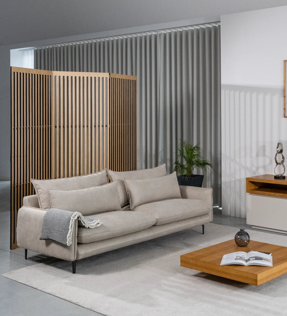 Wooden Folding Room Divider (Slatted Panel Partition Screen)